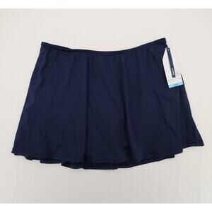 Beach House Swim Skort Navy Blue A Line Circle Skirt Built In Bikini Bottoms 20W